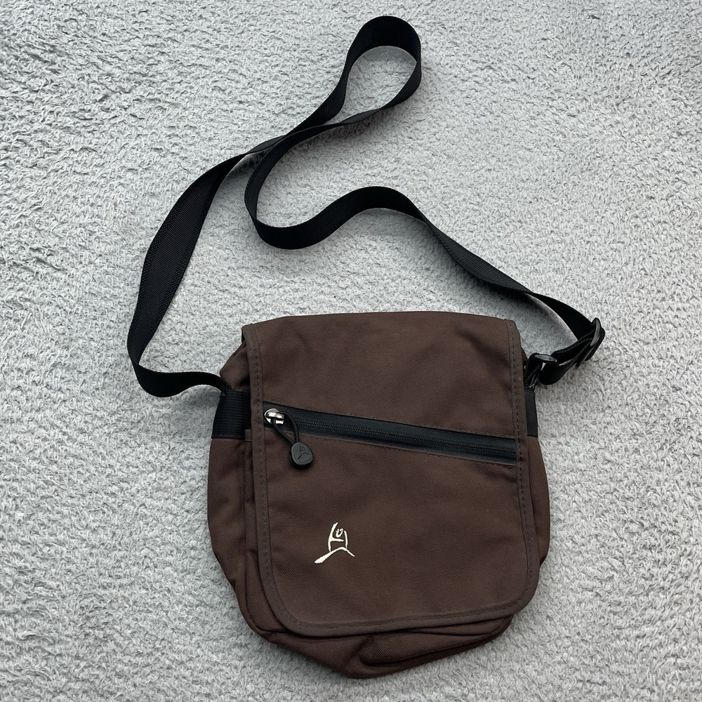 Overland Equipment Crossbody Bag Brown Canvas Adjustable‎ Strap Pockets USA Made